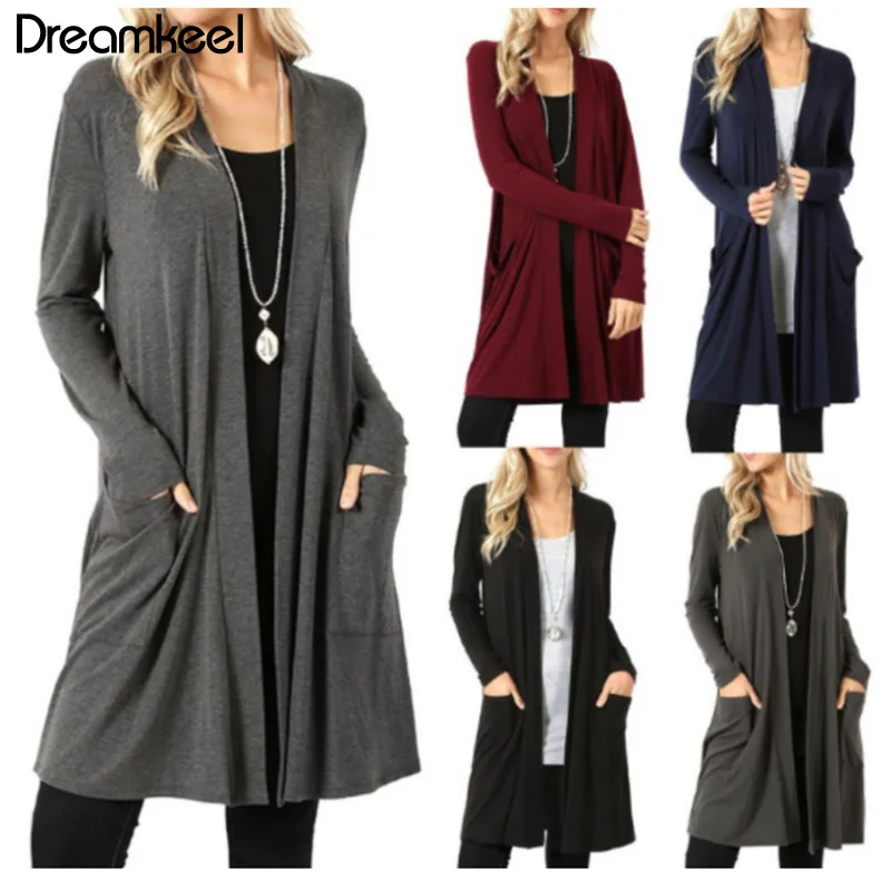 Кардиган женский вязаный с длинным рукавом осень размера плюс г. |