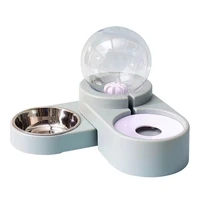 pet cat dog food feeder automatic water dispenser 1 8l bubble water container stainless steel bowl for drinking eating 2021 sale