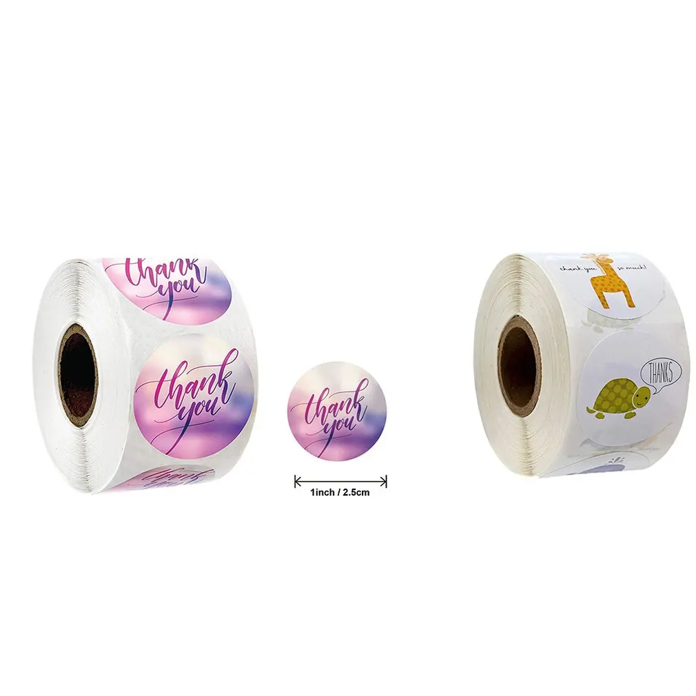 

Rolls Sealing Stickers Animal Pattern Thank You Words Handmade Crafts Decoration Exquisite Stickers Labels