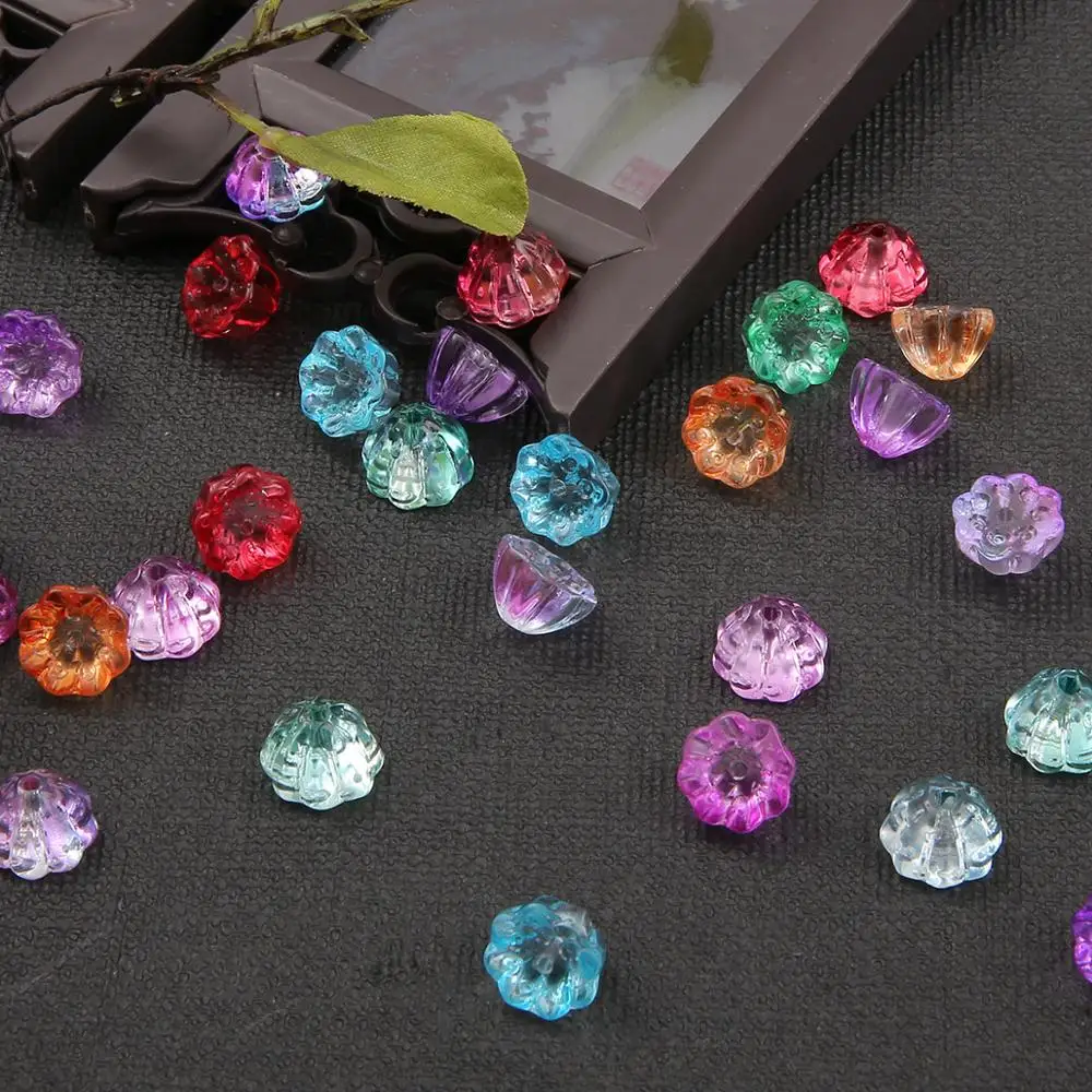 

10pcs Colored Glass Crystal Lampwork Flower Lotus Beads for Handmade Jewelry DIY Earrings Bracelet Charm Jewelry Making