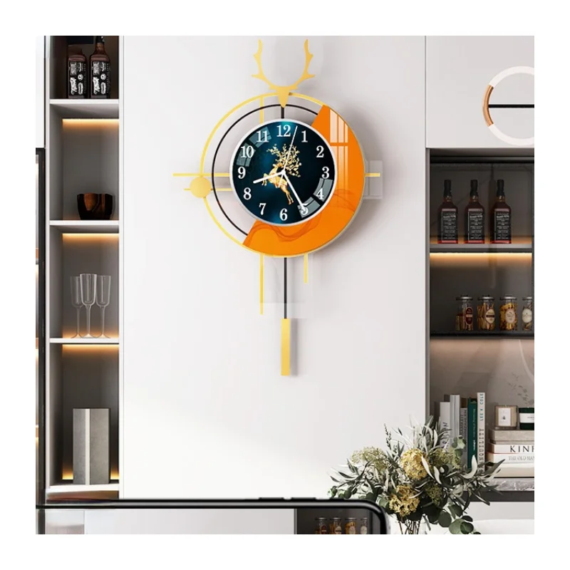 

Extra Large Metal Wall Clock Modern Design Nordic Iron Metal Clock Deer Mute Wall Clocks Home Design Kitchen Decor Montre Murale