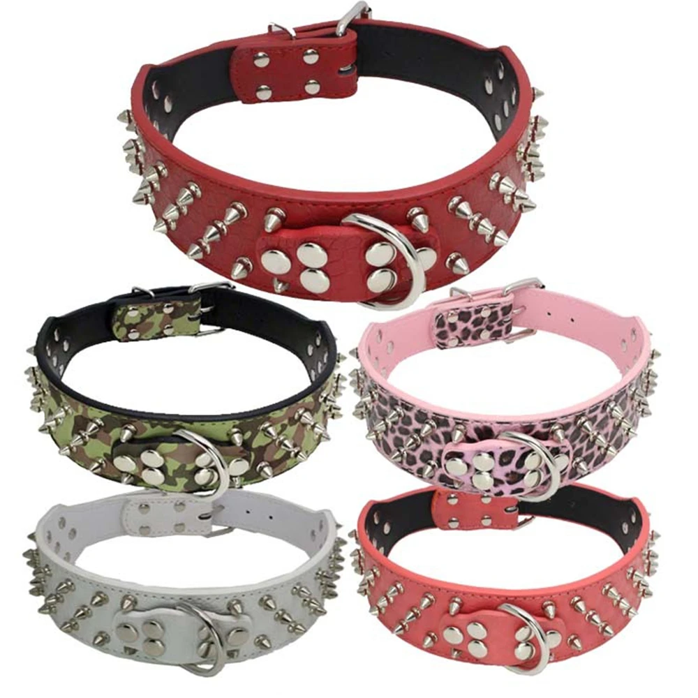 

Spiked Studded Small Large Cat Collar Rivet Accessory Hond Neck Strap For Kitten Necklace Leather PU Pitbull BullCat Pet