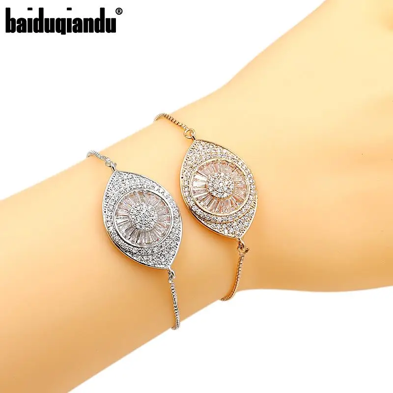

Baiduqiandu Cubic Zircon Evil Eye Design Bracelets for women