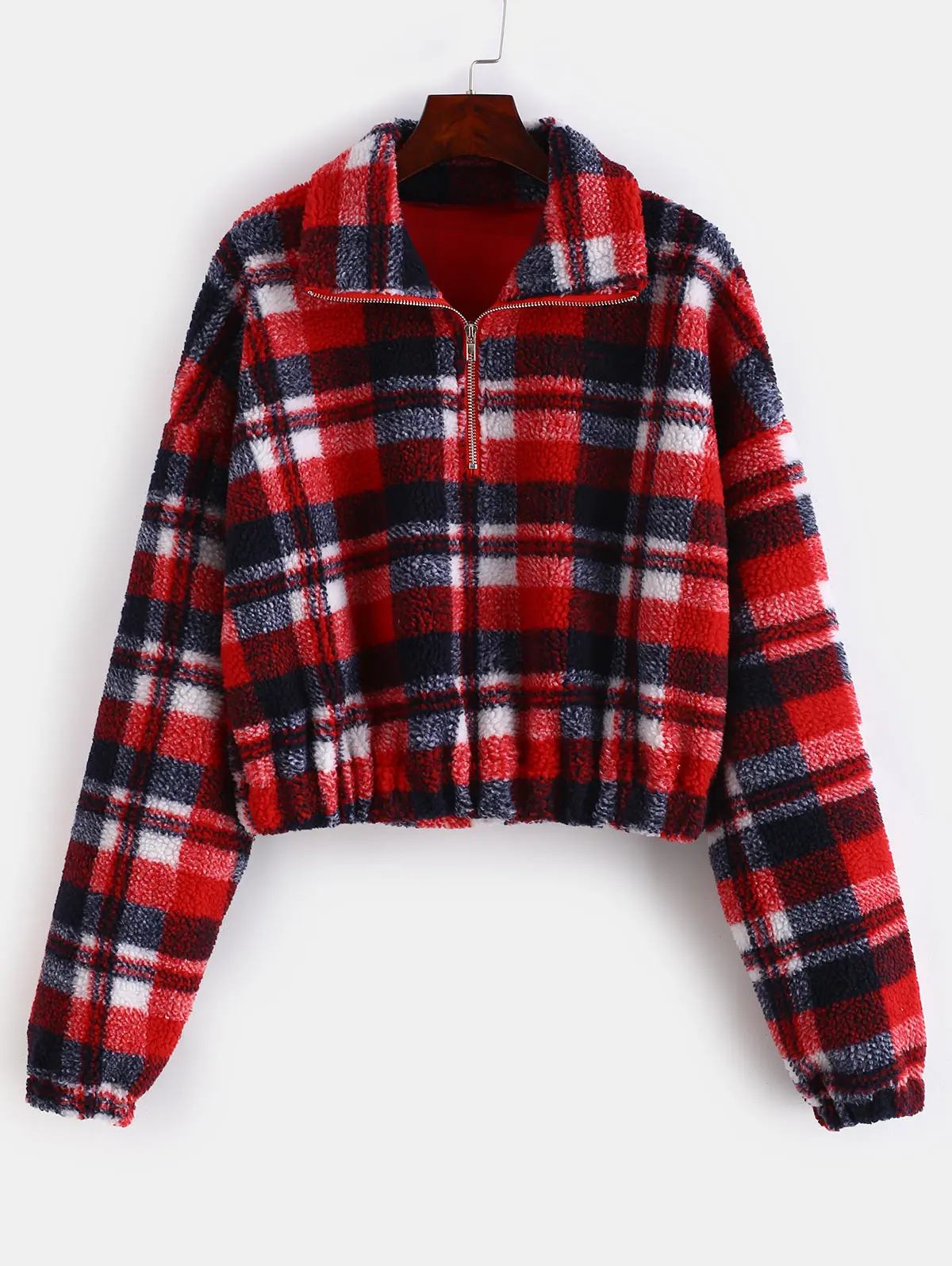 ZAFUL осень зима флис искусственный мех Плед толстовки для женщин молния Свободные