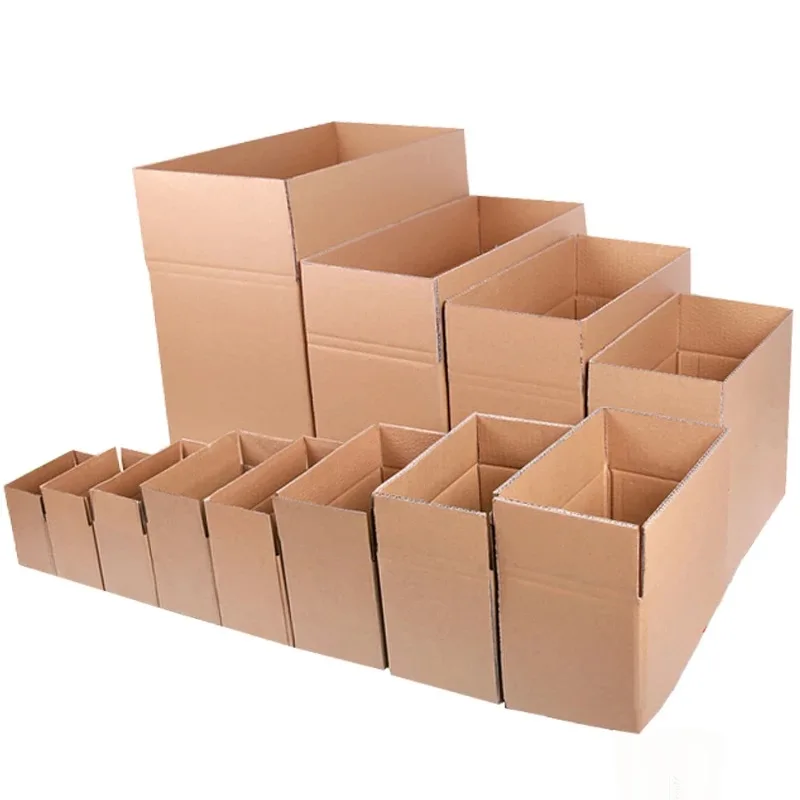 

10pcs/lot Wholesale 7 Sizes Corrugated Packing Box Kraft Paper Mailing Box Express Transportation Carton Box
