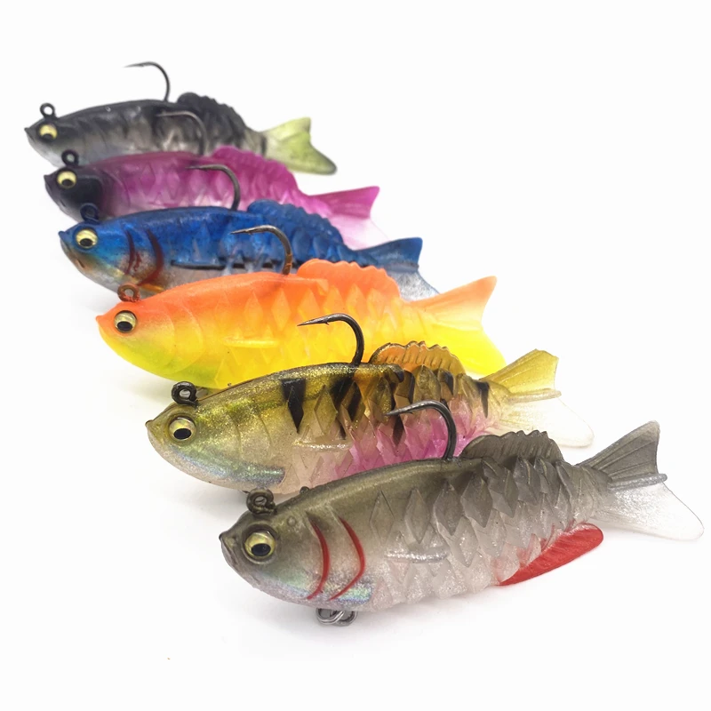 

6Pcs*9cm/20g Fishing Jig Lead Head Silicone Soft VIB Lure Wobbler Swimbait Isca Artificial Bait Carp Bass Fish Pesca Tackle