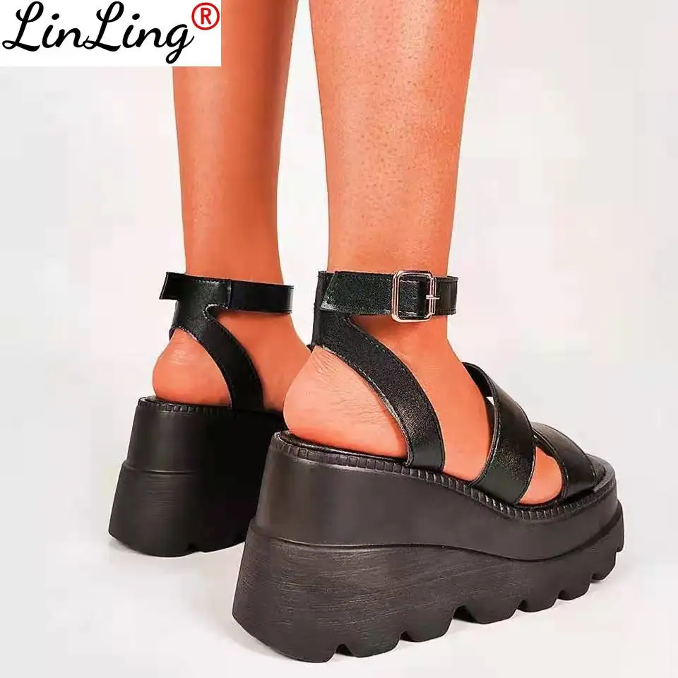 

Brand New Ladies High Platform Sandals Women Fashion High Heels Gladiator Sandals Women 2021 Beach Wedges Sandals Shoes Woman