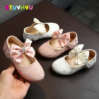 leather kids shoes casual bowknot princess little girl shoes non slip soft bottom toddler children shoes flats spring and autumn