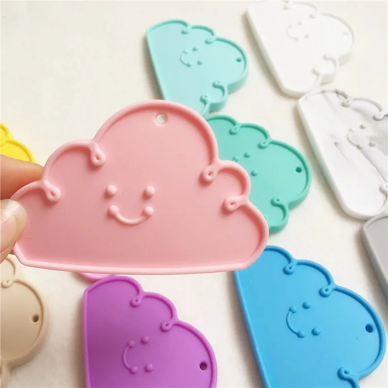 Chenkai 5PCS Silicone Cloud Teether DIY Baby Pendant Nursing Teething Shower Pacifier Dummy Cartoon Toy Gift Craft BPA Free | Мать и