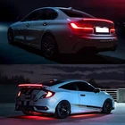 Автомобиль светодио дный свет спойлер углеродное волокно заднее крыло багажник хвост губа для BMW Audi тормозной DRL лампы полосы автомобиля внешние детали аксессуары 12 В