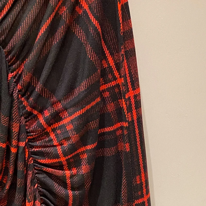 

Women's Plaid Irregular Midi Skirts Pleated 2021 Spring and Summer New Skirt