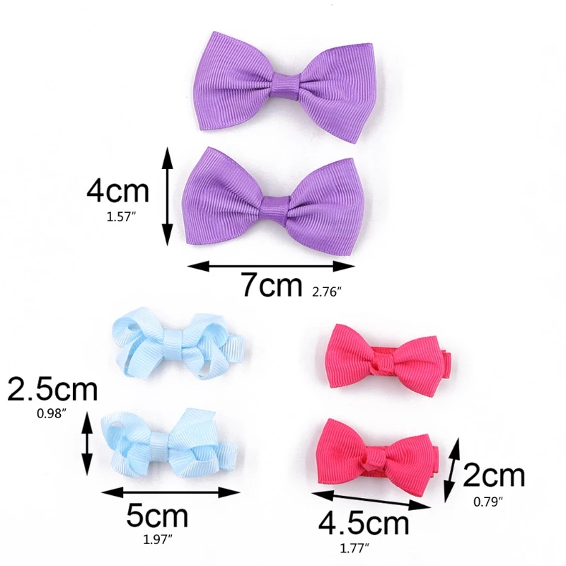 

12 Pcs/Set Grosgrain Ribbon Bows Hairpins Cute Baby Girls Colorful Hair Clips