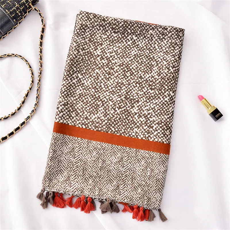 2020 Женская ацтекская Мода леопардовая Зебра кисточка вискозная шаль шарф осень