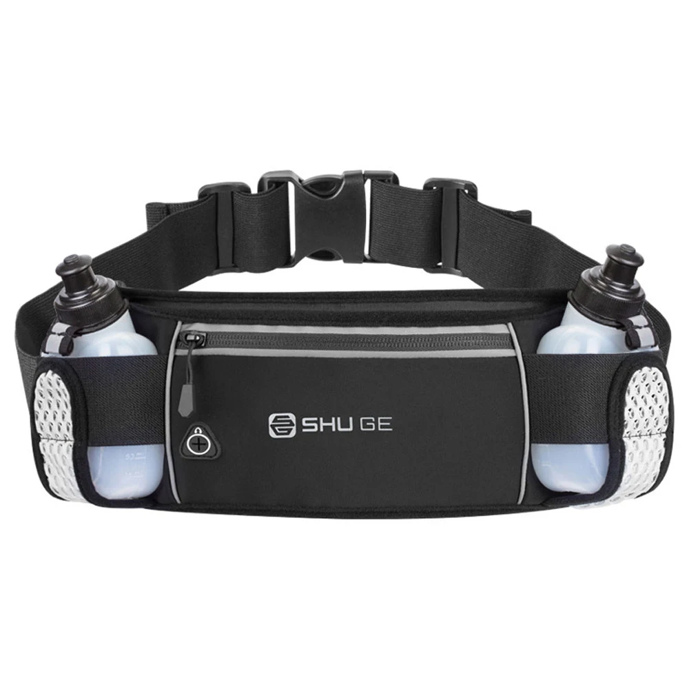 

Running Waist Bag Marathon Belt Double Zipper Pocket Riding Optional Water Bottle Waterproof Phone Sport Bags