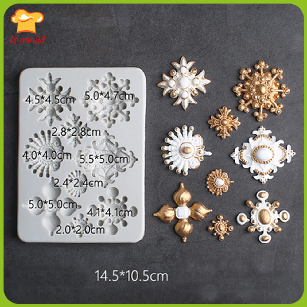 

Новая брошь в европейском стиле силиконовая форма для мастики Ретро узор для шоколада для выпечки форма