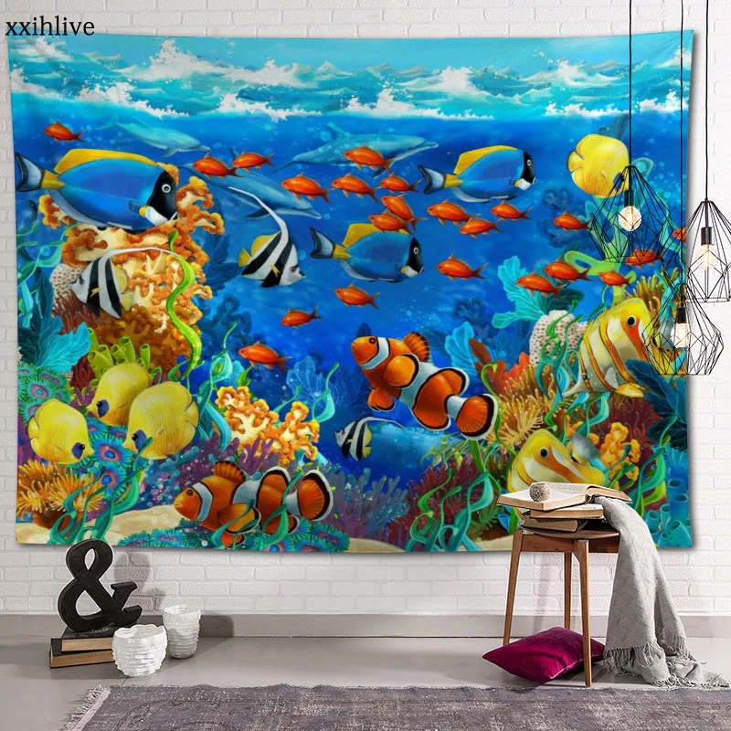 

Beautiful The Underwater World Custom HD Tapestry For Carpet Travel Mattress Wall Carpets Art Home Decor 100x150cm,130x150cm