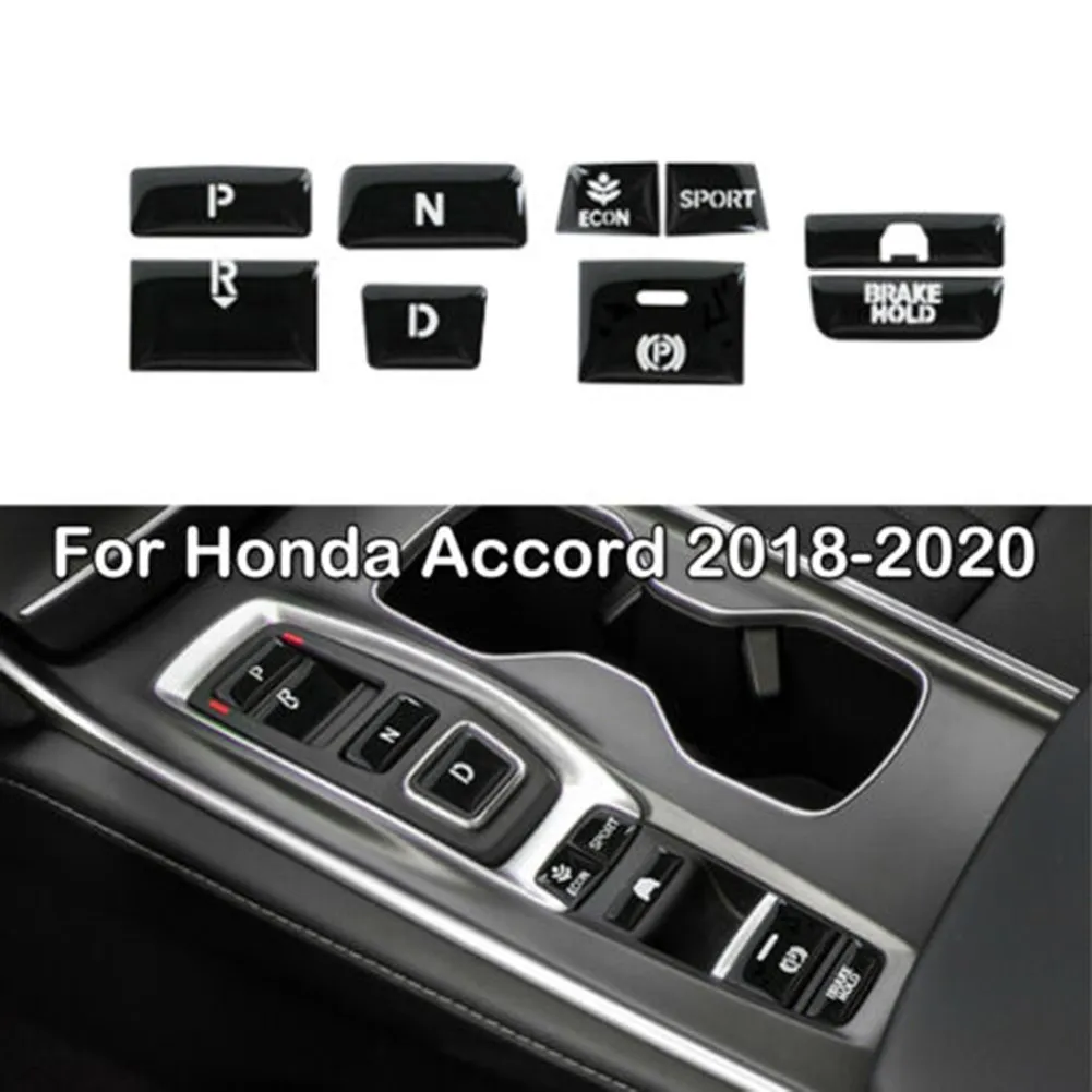 

9pcs Plastic Gear Shift Cover For Honda Accord 2018-2020 Gear Shift Switch Button Guard Cover Glossy Black