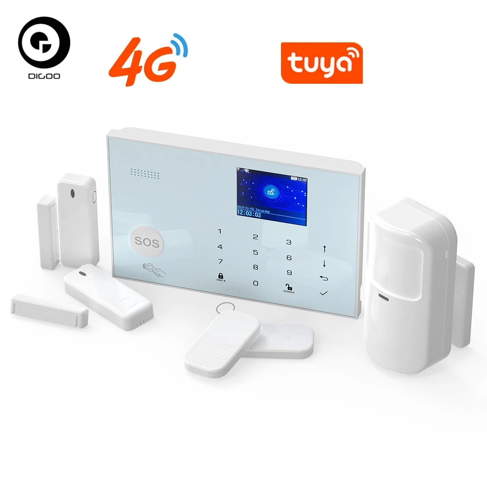 

[4G Version] DIGOO White DG-ZXG30 Tuya 4G&GSM 433MHz WIFI Smart Home Security Alarm System Protective Shell APP Alert