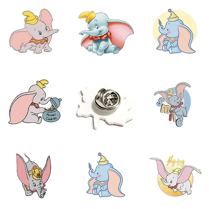 Disney Classic Animation Accessories Dumbo Lapel Pin Jewelry Acrylic Resin Ladies Children Clothes Lapel Pin Jewelry