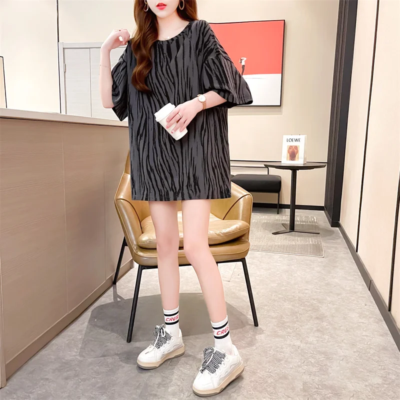 

Women T-shirt Student 2021 New Arrival Summer Female T-shirt Short Sleeve Stripe Retro Loose Beautiful Korean Style c112