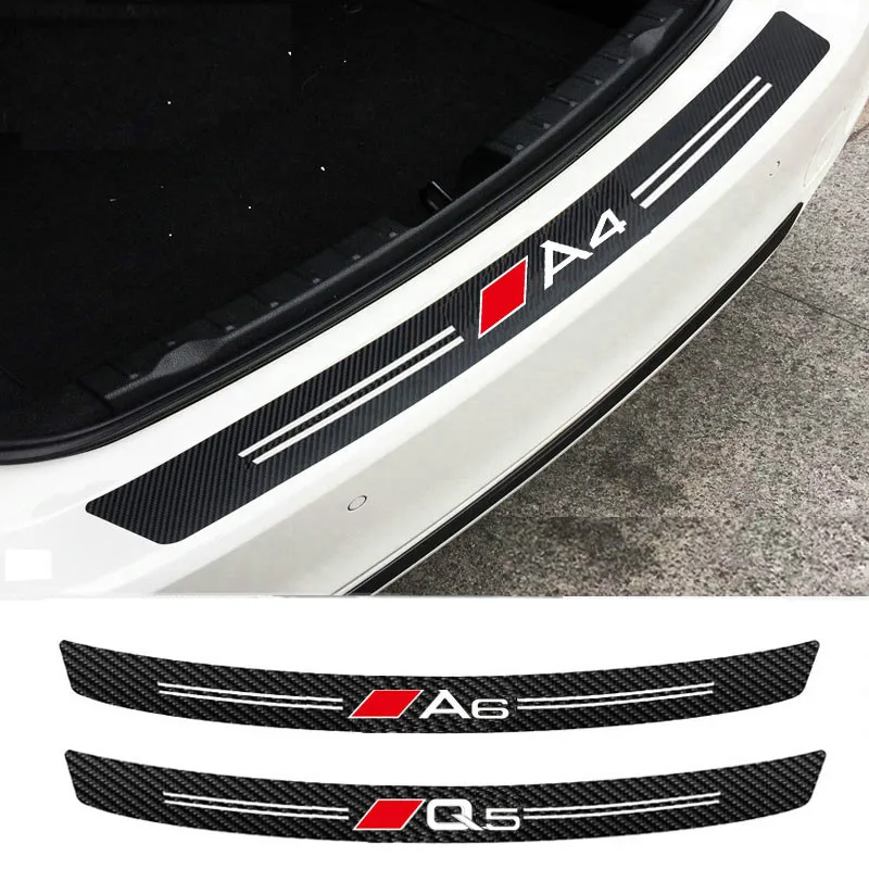 Защитная пластина для багажника автомобиля наклейки из углеродного волокна Audi A4