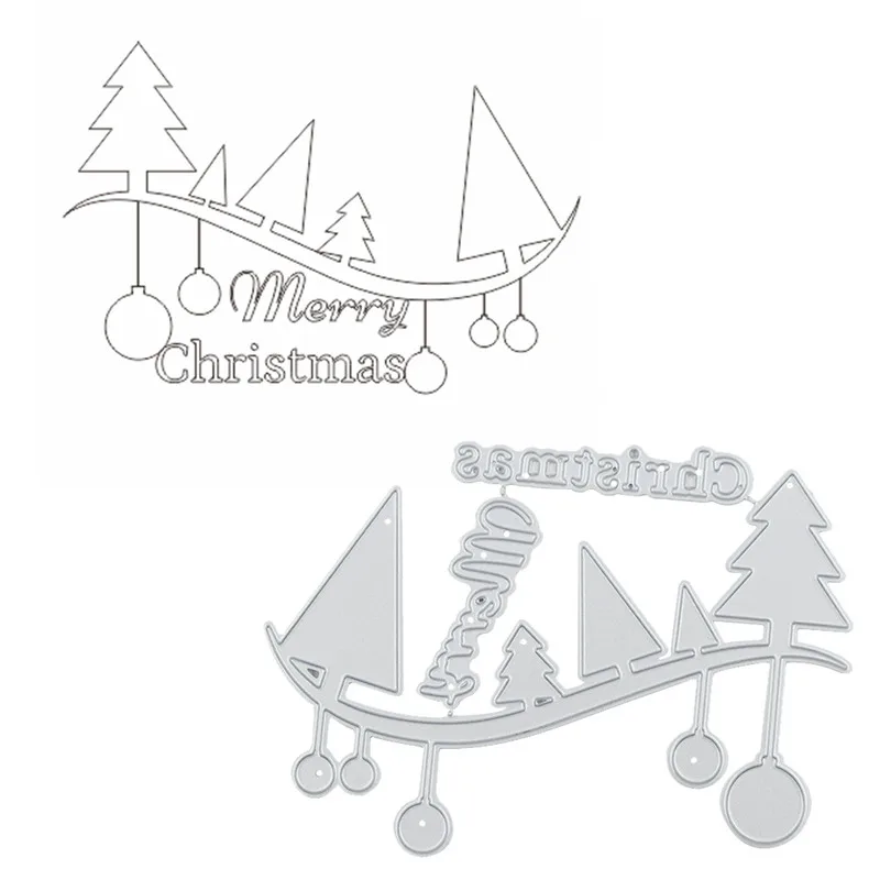 DiyArts Merry Christmas Tree Border металлические режущие штампы Новинка 2019 трафарет для DIY