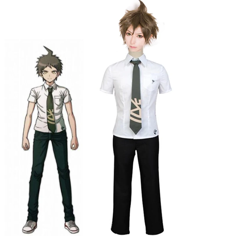 

XS-2XL супер ботинки для косплея данганронпа Уганда 2 Косплэй Хадзимэ Хината Костюм Аниме DanganRonpa Топы + брючный костюм парик костюмы на Хэллоуи...