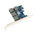PCI-E к USB-адаптеру, карта расширения, 1 поворот, 4 PCI-Express слота, 1x до 16x, USB 3,0, карта расширения для майнинга, PCIe конвертер для BTC