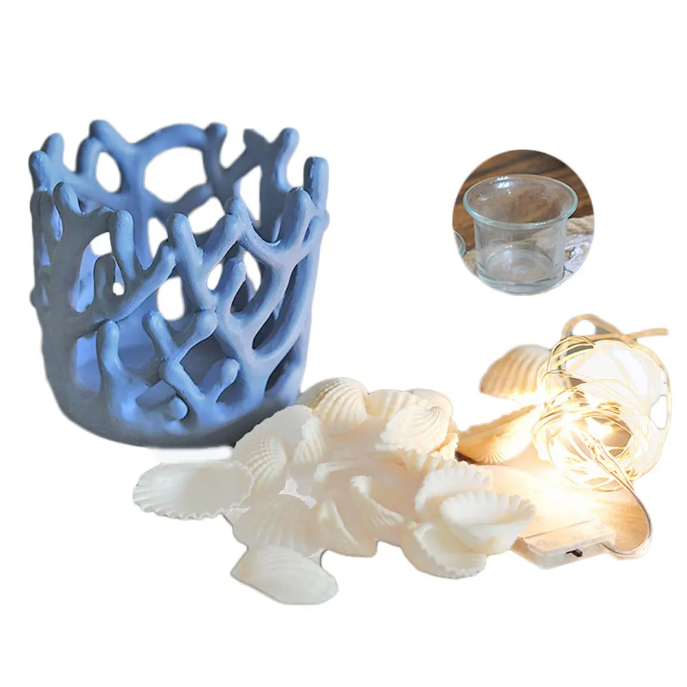 4 шт. полимерный коралловый Подсвечник Настольный светильник для чайного света