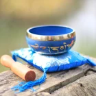 Будда звуковая чаша в непальском стиле декоративная Дхарма чаша с рисунком Набор ковриков для поющих чаш инструменты для медитации храм украшение для дома