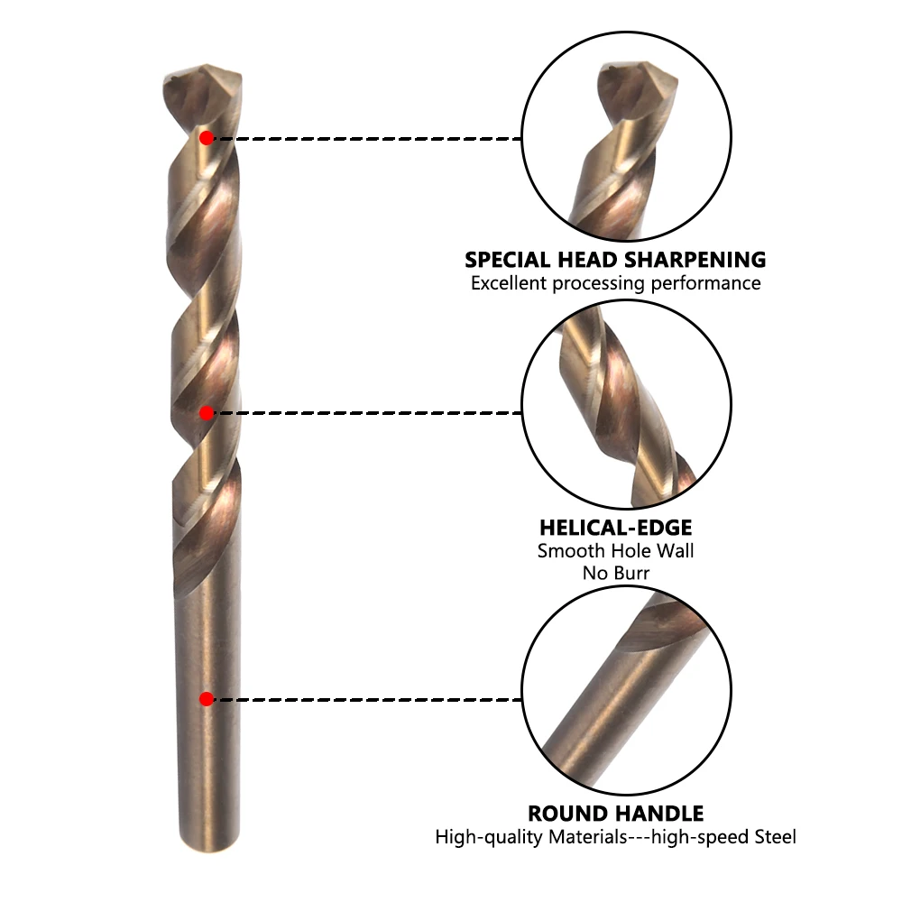15 шт. кобальтовые сверла для металла деревообработки M35 быстрорежущая сталь