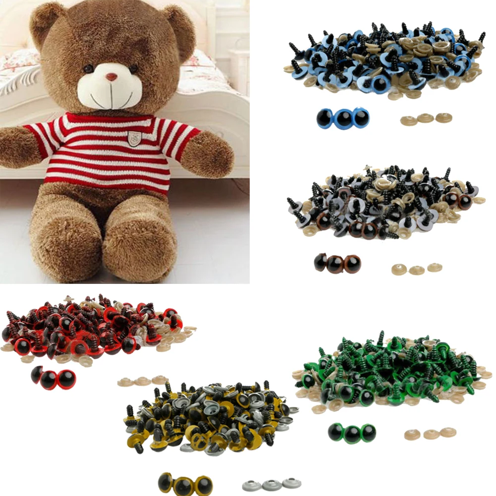 

100Pc 8mm Plastic Doll Eyes Safety Eyes For Teddy Bear Stuffed Toy Snap Animal Scrapbooking Puppet Doll Craft Eyes For Toy