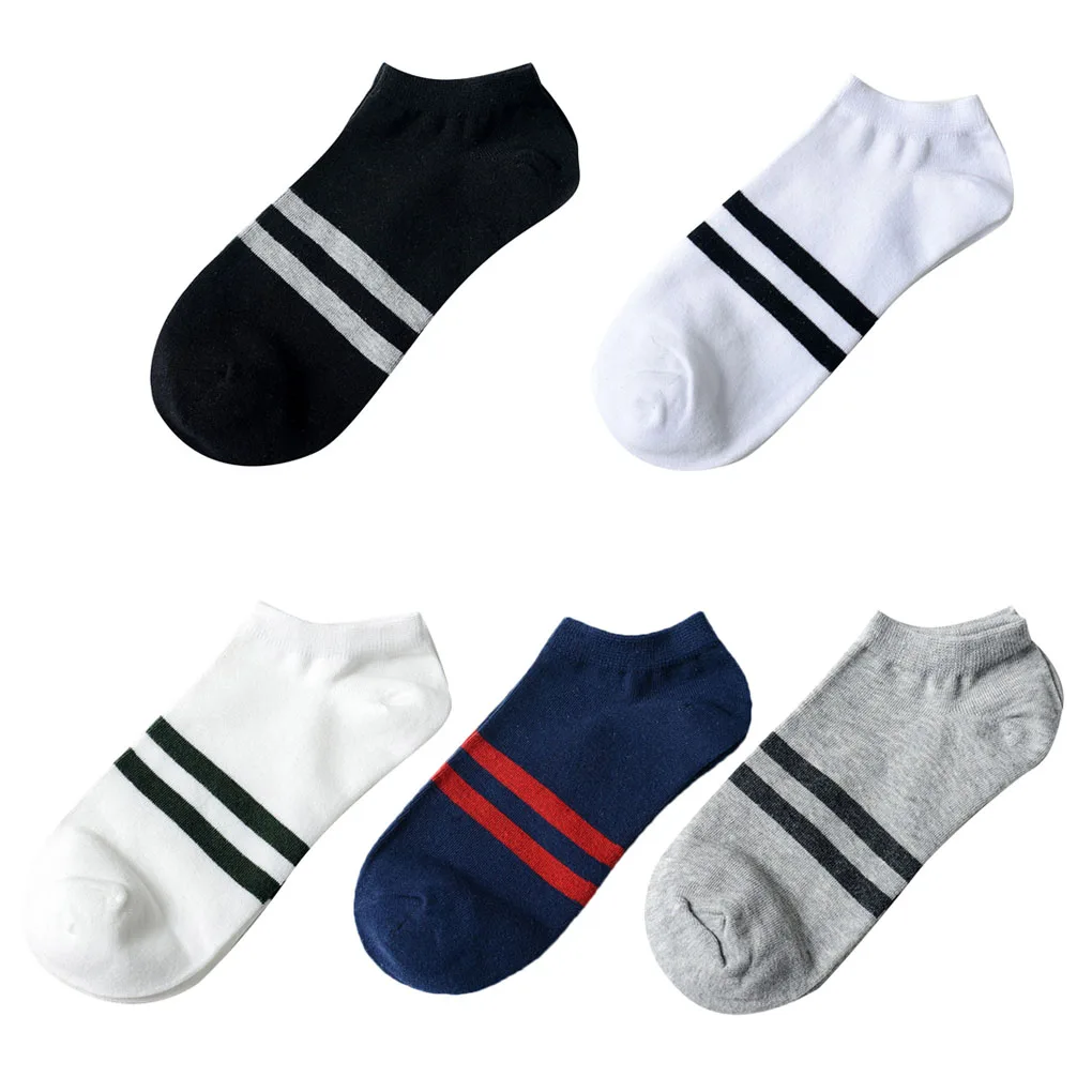 Мужские носки с низким вырезом невидимые хлопковые в полоску дезодорант защита