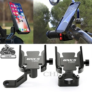 with logo gsxs750 for suzuki gsx s750 gsxs 750 motorcycle parts handlebar rearview mirror mobile phone holder gps plate bracket free global shipping