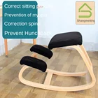 Качалка деревянный стул на коленях эргономичный стул на коленях с толстой подушкой для улучшения осанки Предотвращение близорукости компьютерный стул