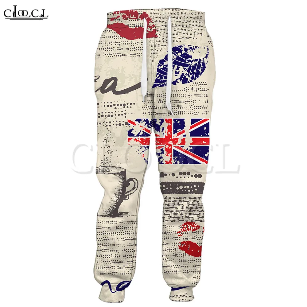 

CLOOCL Newspaper Printed Pants Men's Joggers Elastic Pockets Jogging Pants Unisex Harajuku Fashion Streetwear Mens Clothing