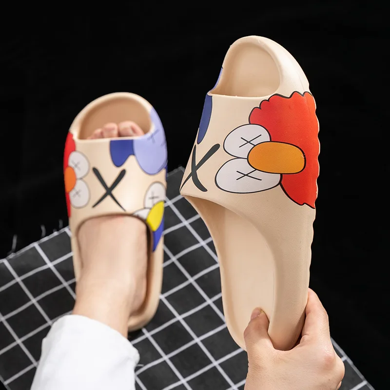 

Women Pattern Slippers Outdoor Flip Flops Summer Beach Fashion Fish Mouth Slippers Printed Women's Non-slip Slides