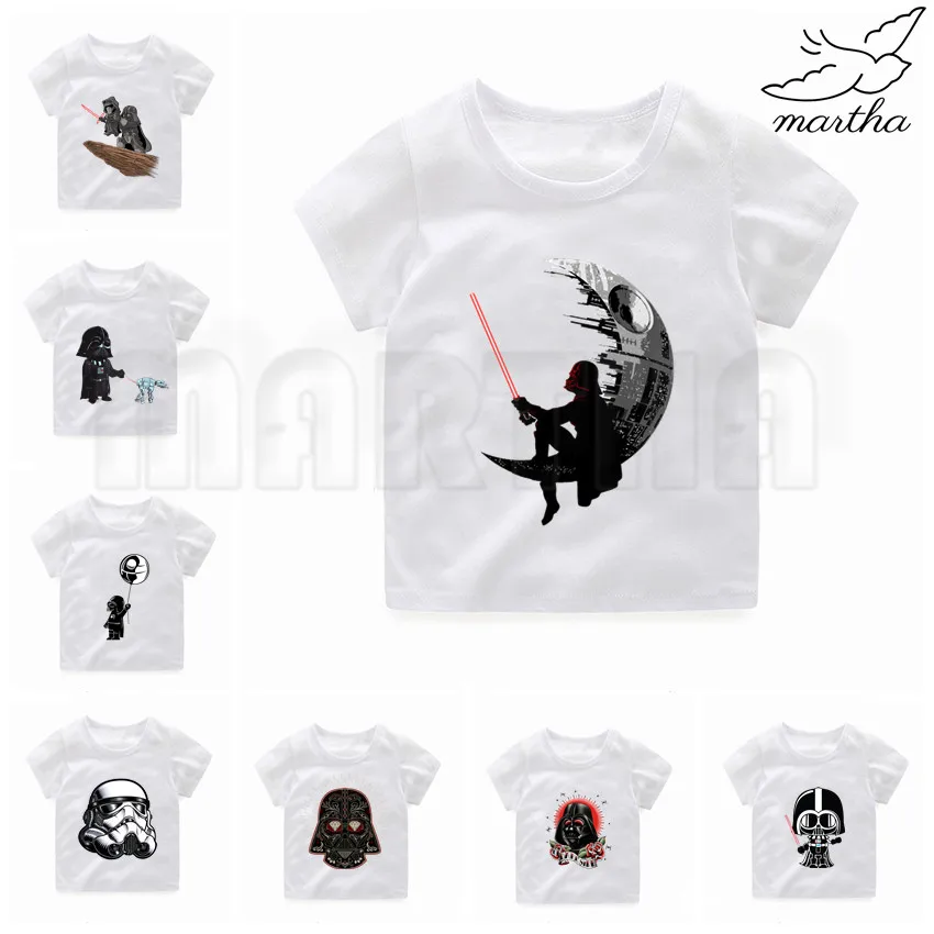 Звездные войны Дарт VaderClothes детская смешной мультяшный принт белая футболка