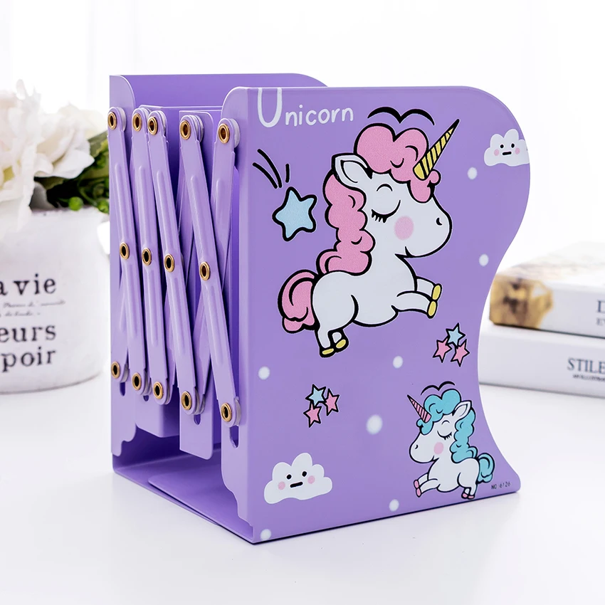 Симпатичная мультяшная Регулируемая подставка для книг металлическая дома и