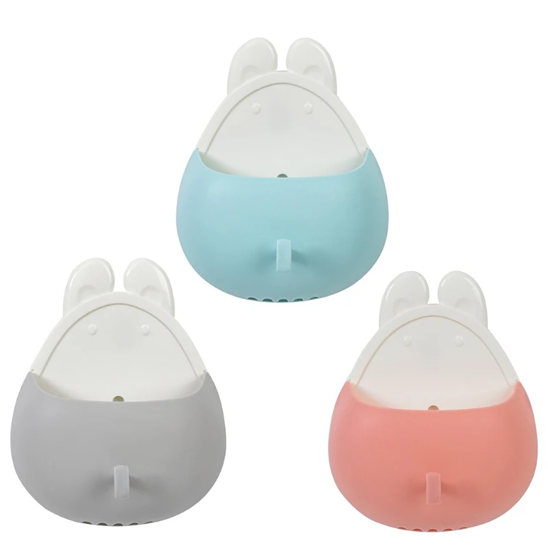 

Rabbit Shape Wall Mount Drain Storage Box Sundries Shelf Toothbrush Holder Rack