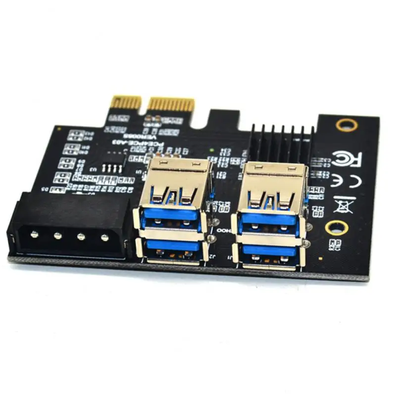 

PCIE 1-4 PCI Express множитель PCIE Райзер 16X PCI множитель Express X16 USB 3,0 Райзер для майнинга биткоинов для видеокарты