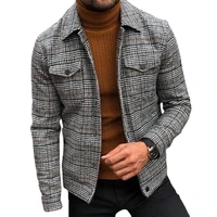 new spring mens slim jacket lapel fashion long sleeve plaid coat man jacket leisure coat mens fashion clothing trends