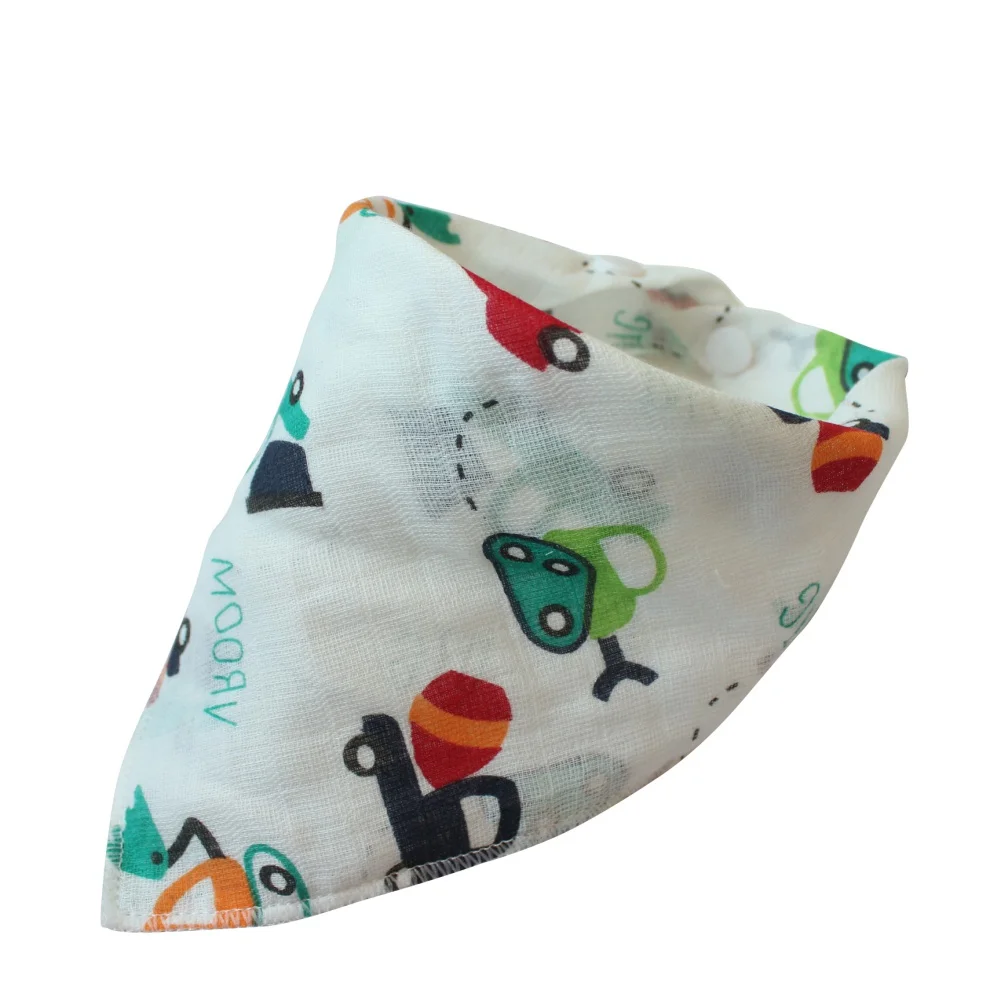Babero de tela para beb&eacute;, bufanda triangular de algod&oacute;n, Bandana de dibujos animados para ni&ntilde;o, babero para goteo, babero absorbente para reci&eacute;n nacido-5