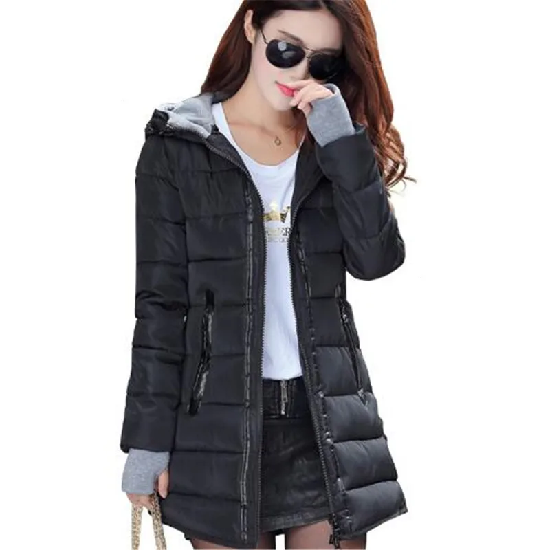 Женское зимнее теплое пальто с капюшоном умное плюс размер яркие цвета хлопок