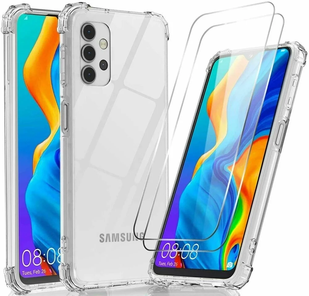 

Shell for Samsung a02s A12 a21s A32 A42 A51 shockproof silica gel + tempered glass