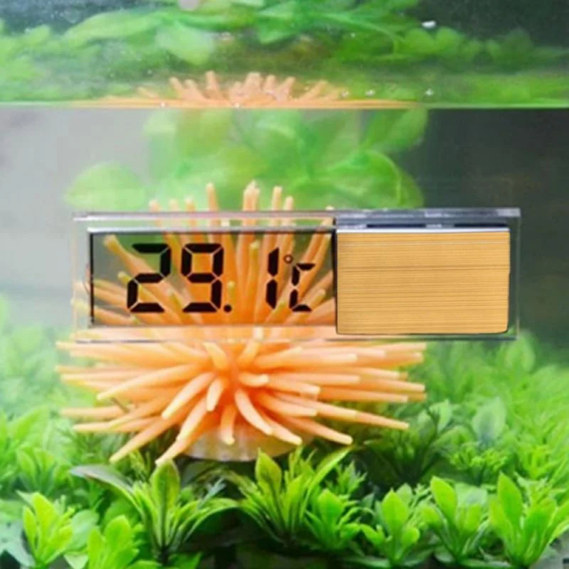 Пластиковый металлический 3D цифровой электронный аквариумный термометр для