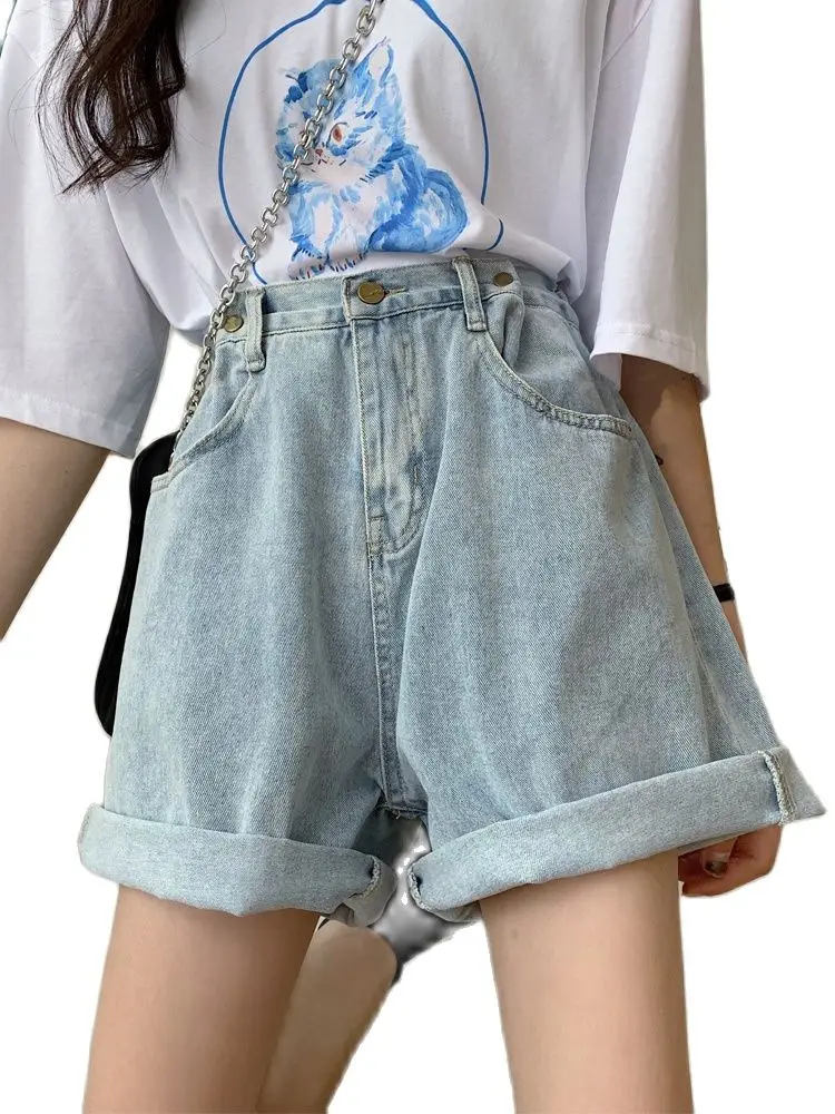 

Women's Shorts The New Summer Show Thin Big Yards Loose Joker Wide-legged Jeans Of Tall Waist A Word Tide Female Fat Pants