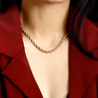 Vnox ассорти из нержавеющей стали скрученная сингапурская цепочка на шею для мужчин Женская Повседневная Базовая звено веревки цепь ювелирные изделия в стиле готик-панк