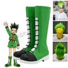 Аниме Hunter x Hunter Косплей Гон Freecss парик обувь сапоги для вечерние Зеленые ботинки Хэллоуин костюмы для женщин мужчин ролевечерние ринка реквизит