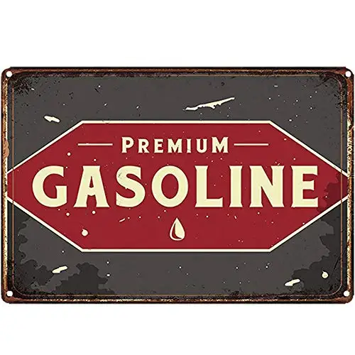 Original Retro Design Premium Gasoline Tin Metal Signs Wall Art | Thick Tinplate Print Poster Wall Decoration for Gas Station/Ga